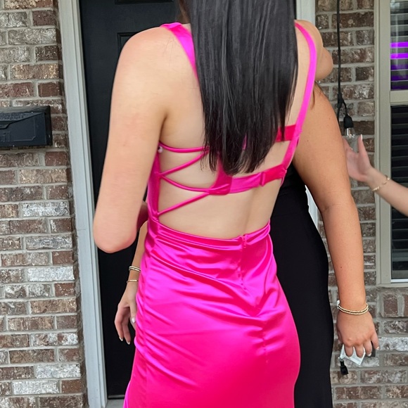 Hot pink Dillards collection formal/prom dress - Picture 2 of 4